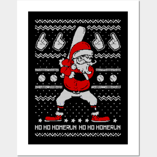 santa baseball ugly christmas Posters and Art